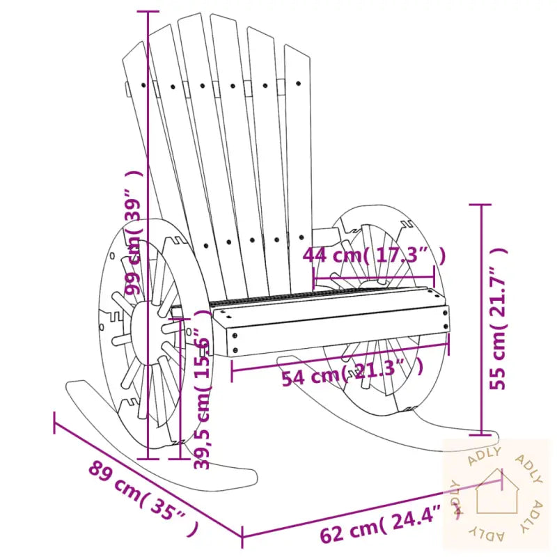 Adirondack Gyngestoler 2 Stk Heltre Gran