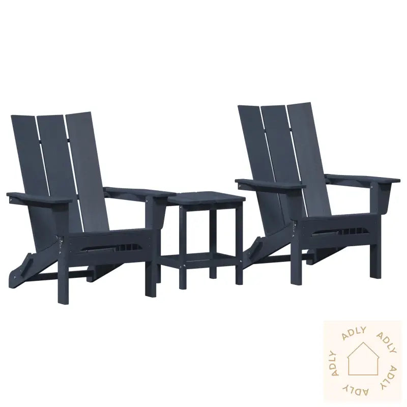3-Delers Hage Lounge-Sett Marineblå Hdpe