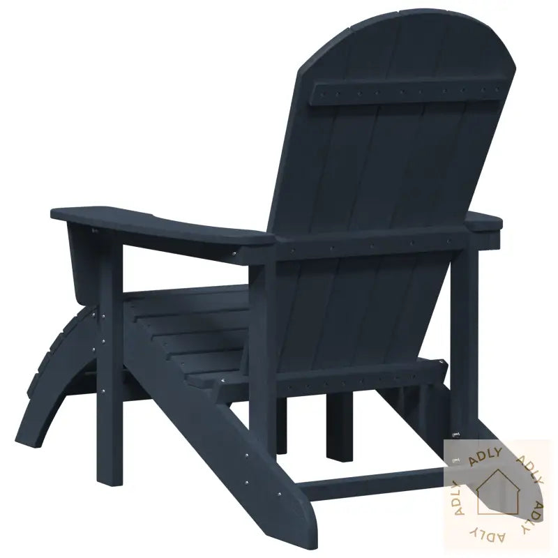 Adirondack-Stol Med Fotstøtte Marineblå Hdpe