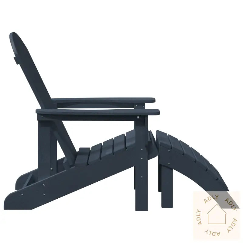 Adirondack-Stol Med Fotstøtte Marineblå Hdpe
