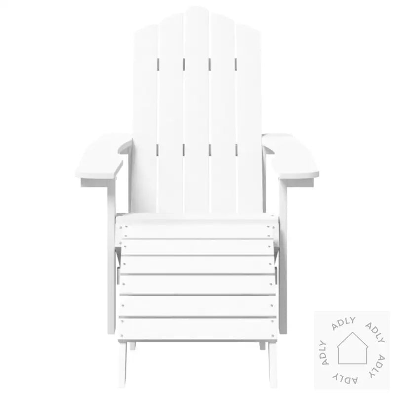 Adirondack Hagestol Med Fotskammel Hdpe Hvit