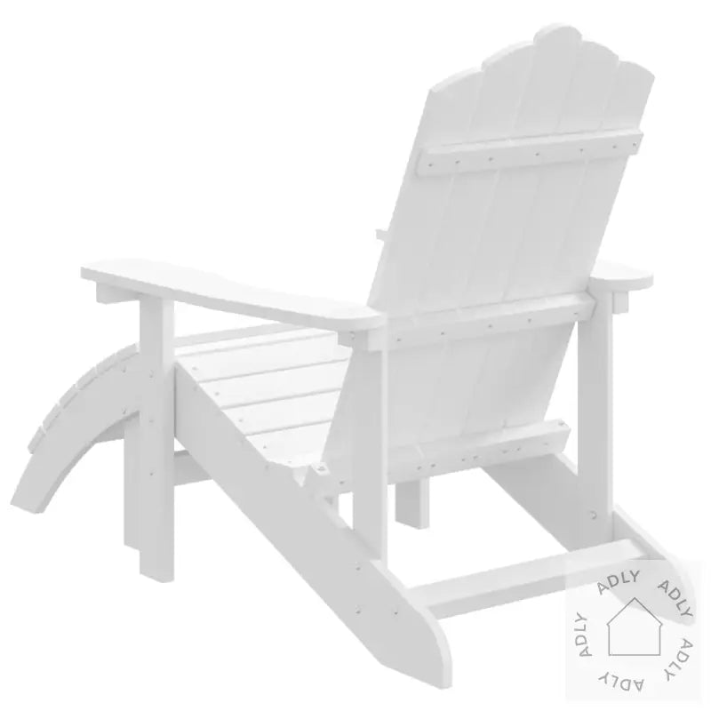 Adirondack Hagestol Med Fotskammel Hdpe Hvit