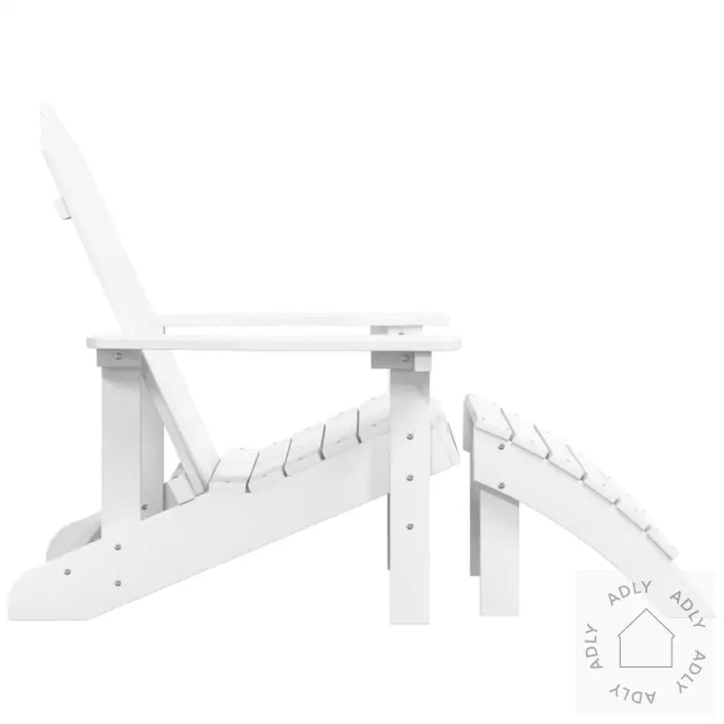 Adirondack Hagestol Med Fotskammel Hdpe Hvit