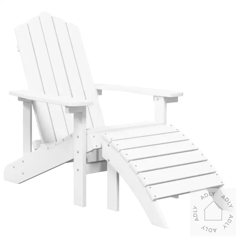 Adirondack Hagestol Med Fotskammel Hdpe Hvit