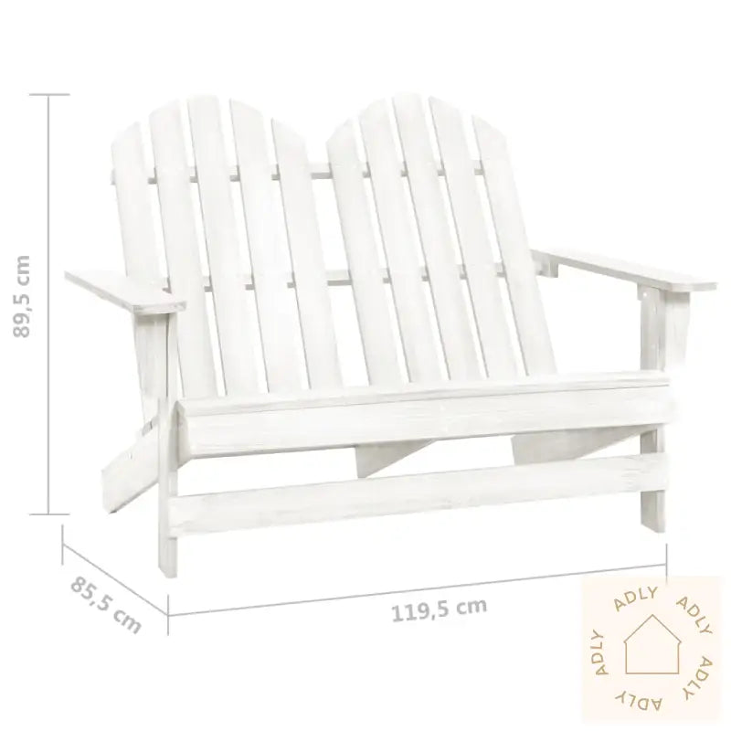 Adirondack Hagestol 2-Seters Heltre Gran Hvit