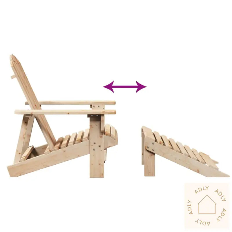 Adirondack-Stol Med Ottoman Heltre Gran