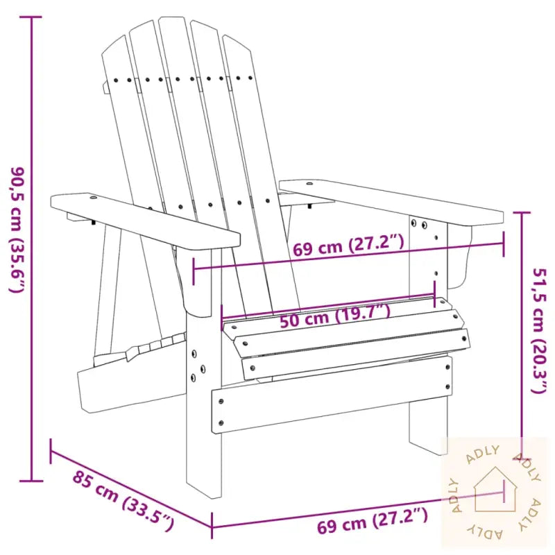 Adirondack Stol Hvit 69X85X90,5 Cm Heltre Gran