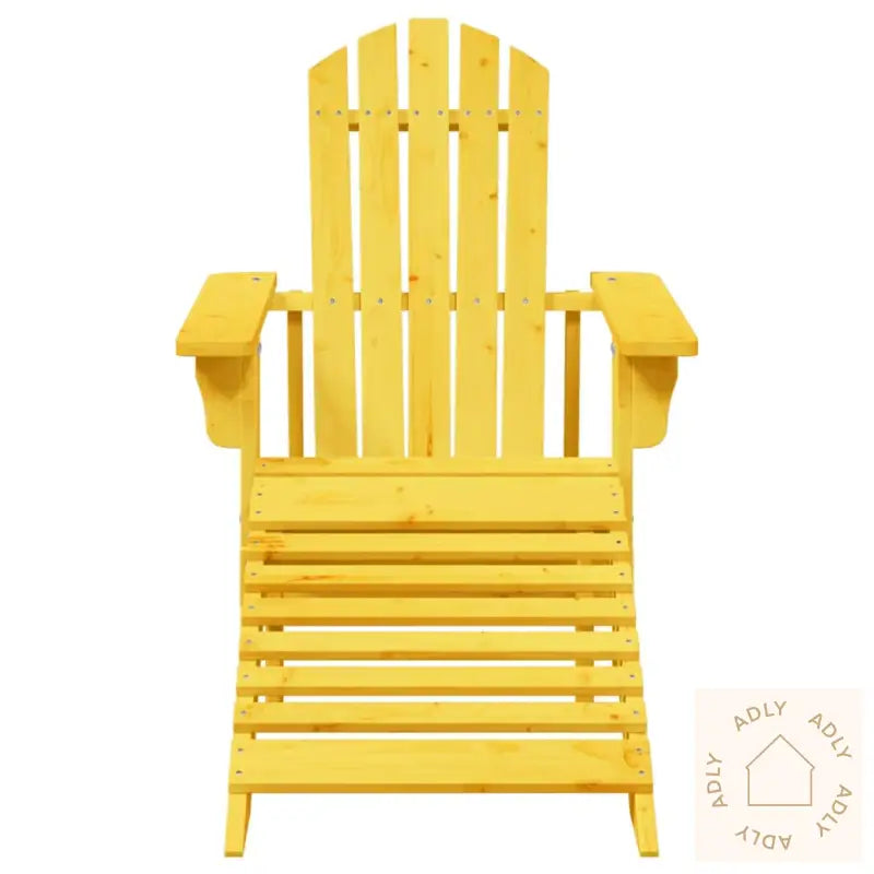 Adirondack-Stol Med Ottoman Gul Heltre Gran