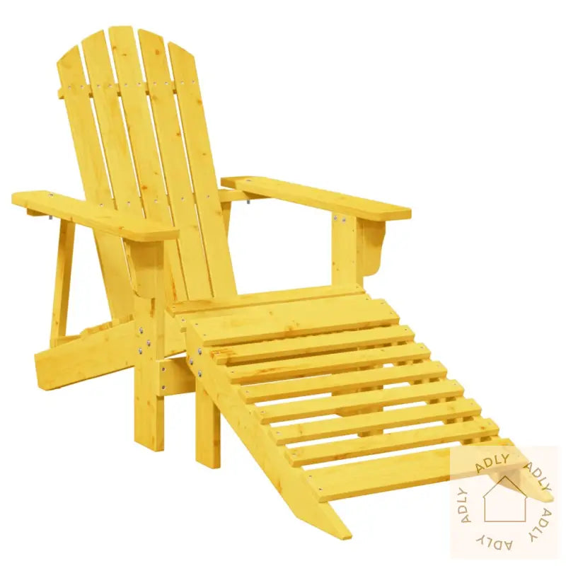 Adirondack-Stol Med Ottoman Gul Heltre Gran