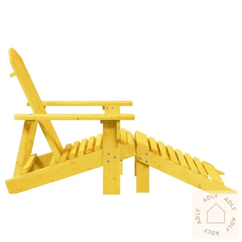 Adirondack-Stol Med Ottoman Gul Heltre Gran