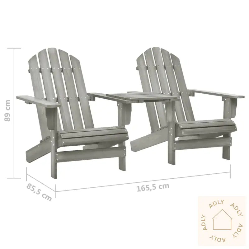 Adirondack Hagestoler Med Tebord Heltre Gran Grå