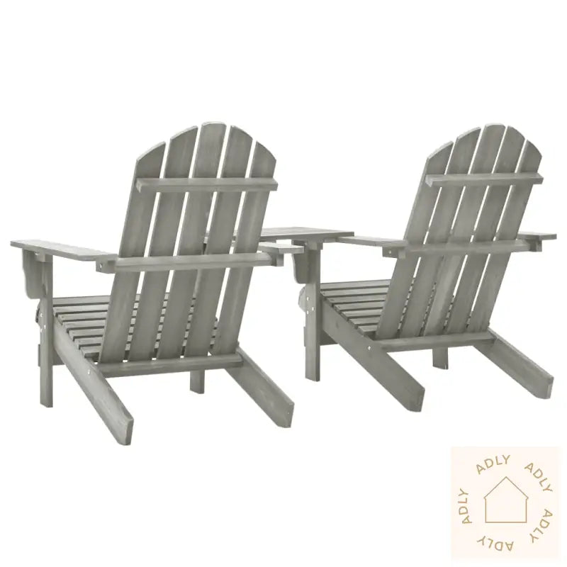Adirondack Hagestoler Med Tebord Heltre Gran Grå