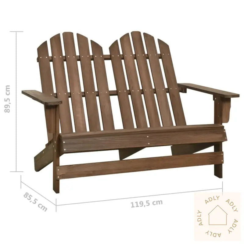 Adirondack Hagestol 2-Seters Heltre Gran Brun