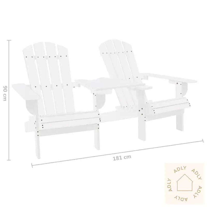 Adirondack Hagestoler Med Tebord Heltre Gran Hvit