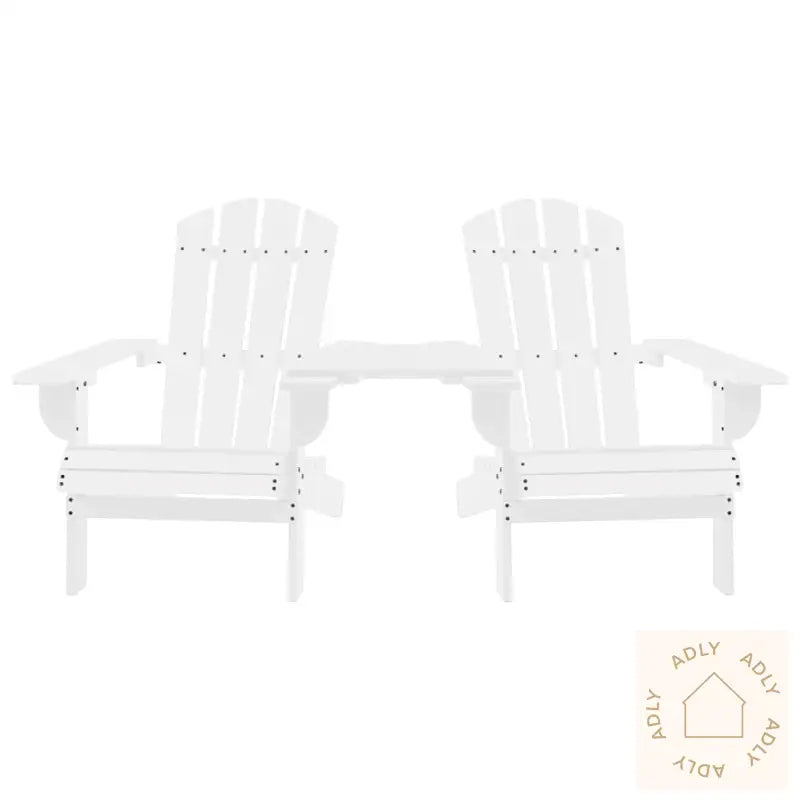 Adirondack Hagestoler Med Tebord Heltre Gran Hvit