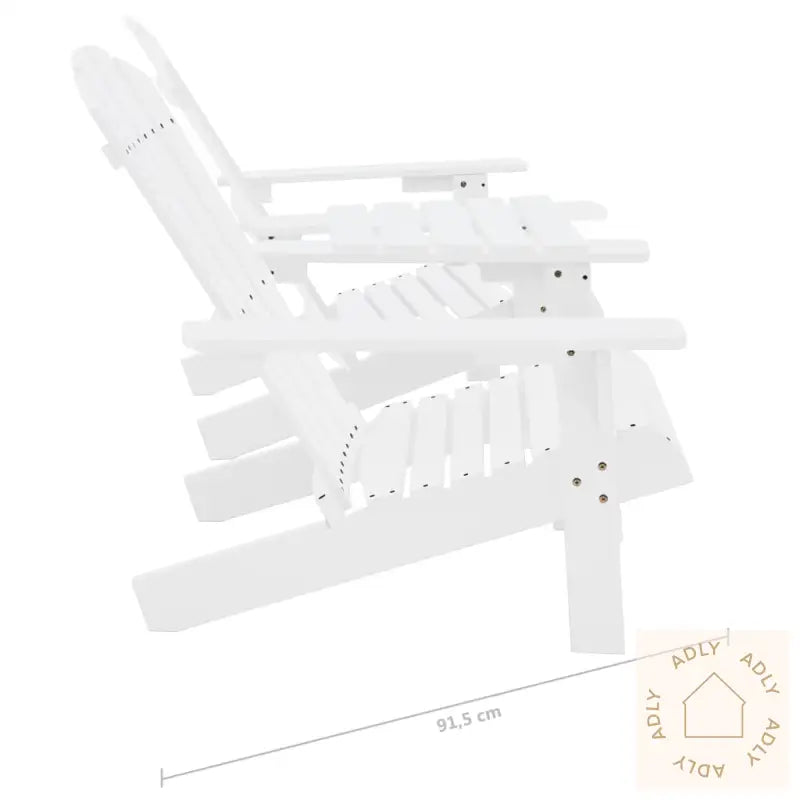 Adirondack Hagestoler Med Tebord Heltre Gran Hvit