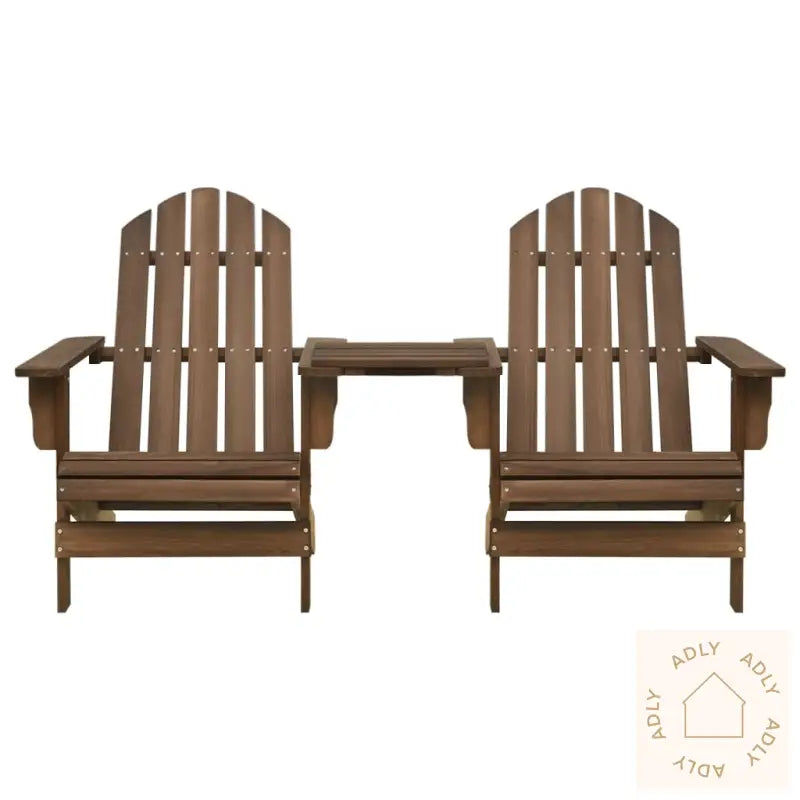 Adirondack Hagestoler Med Tebord Heltre Gran Brun
