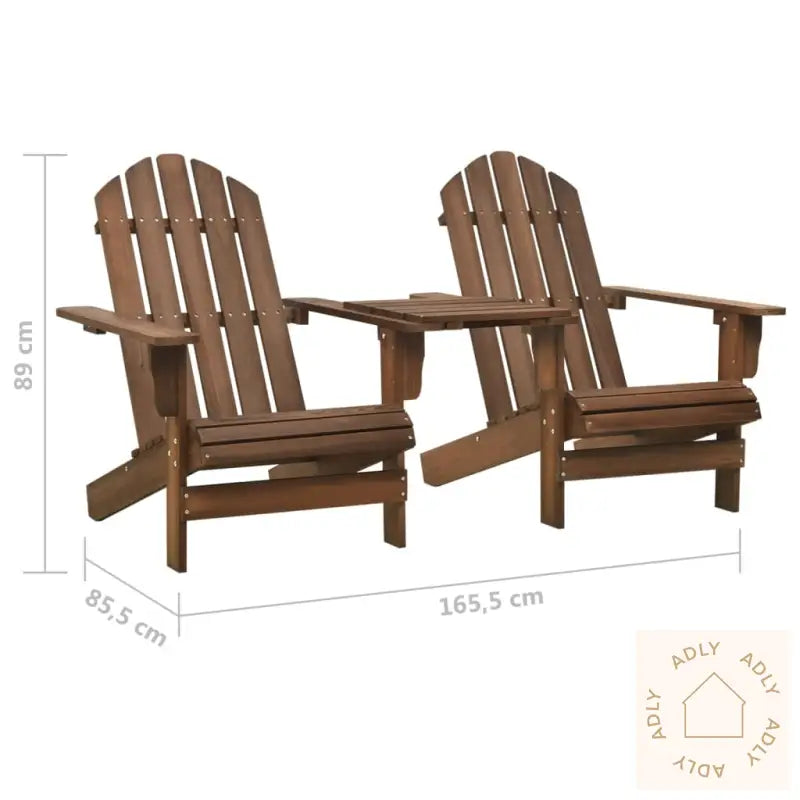 Adirondack Hagestoler Med Tebord Heltre Gran Brun