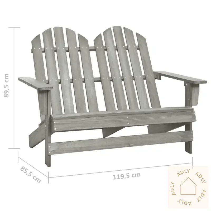 Adirondack Hagestol 2-Seters Heltre Gran Grå