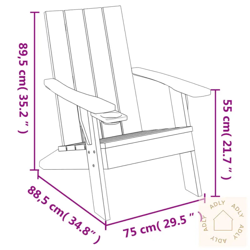 Adirondack Hagestol Lysebrun 75X88,5X89,5 Cm Polypropylen