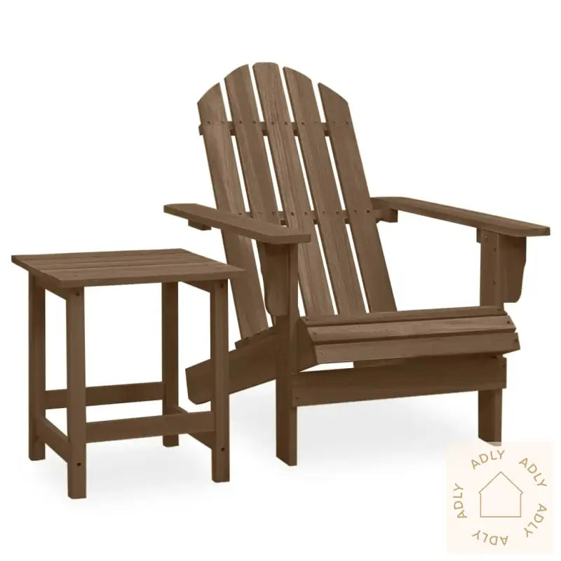 Adirondack Hagestol Med Bord Heltre Gran Brun
