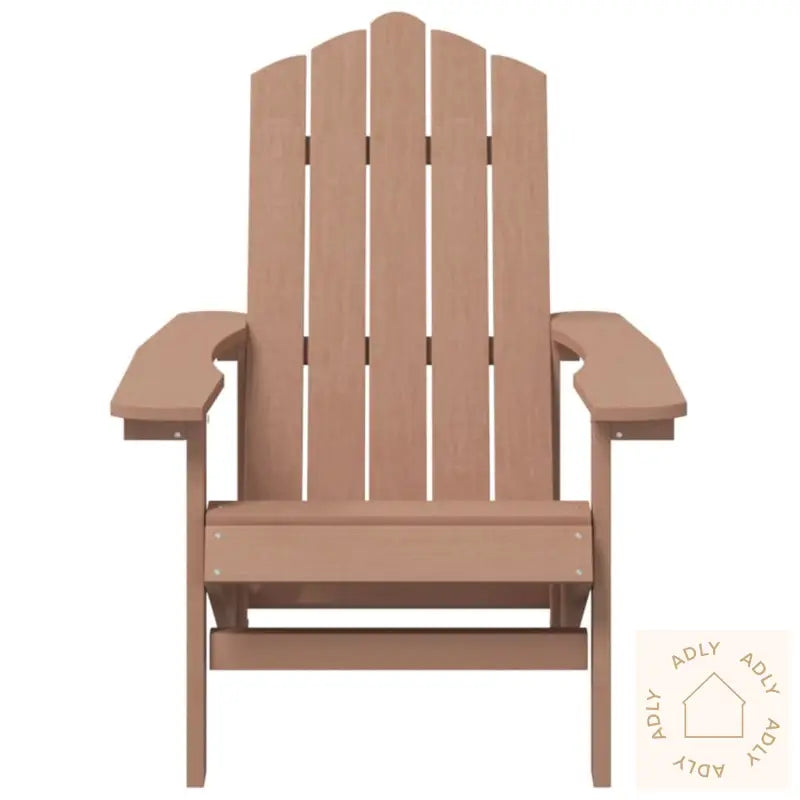 Adirondack Hagestol Med Bord Hdpe Brun