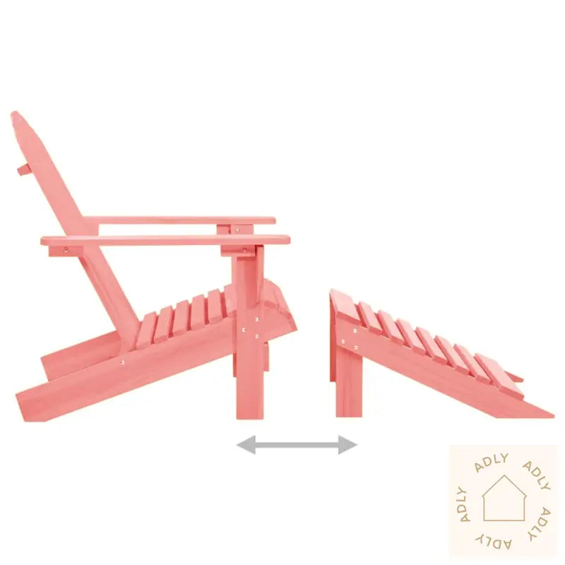 Adirondack Hagestol Med Ottoman Heltre Gran Rosa