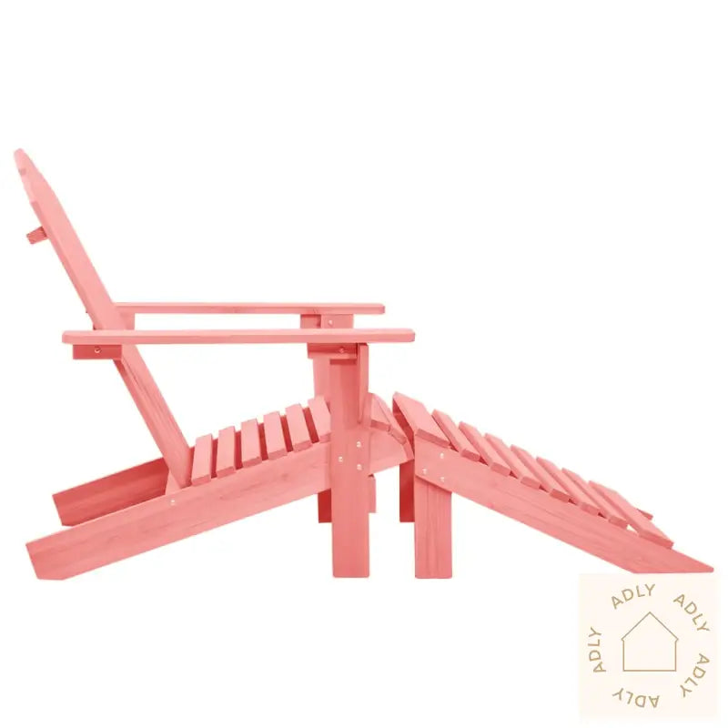 Adirondack Hagestol Med Ottoman Heltre Gran Rosa