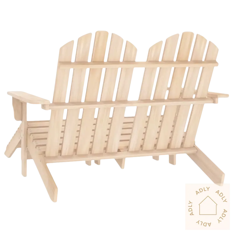 Ubehandlet heltre gran Adirondack hagestol med avtakbare ottomaner og enkel design