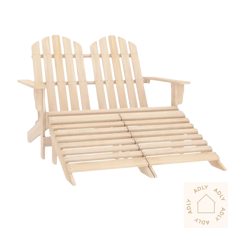 Adirondack hagestol i heltre gran med avtakbare ottomaner og moderne design