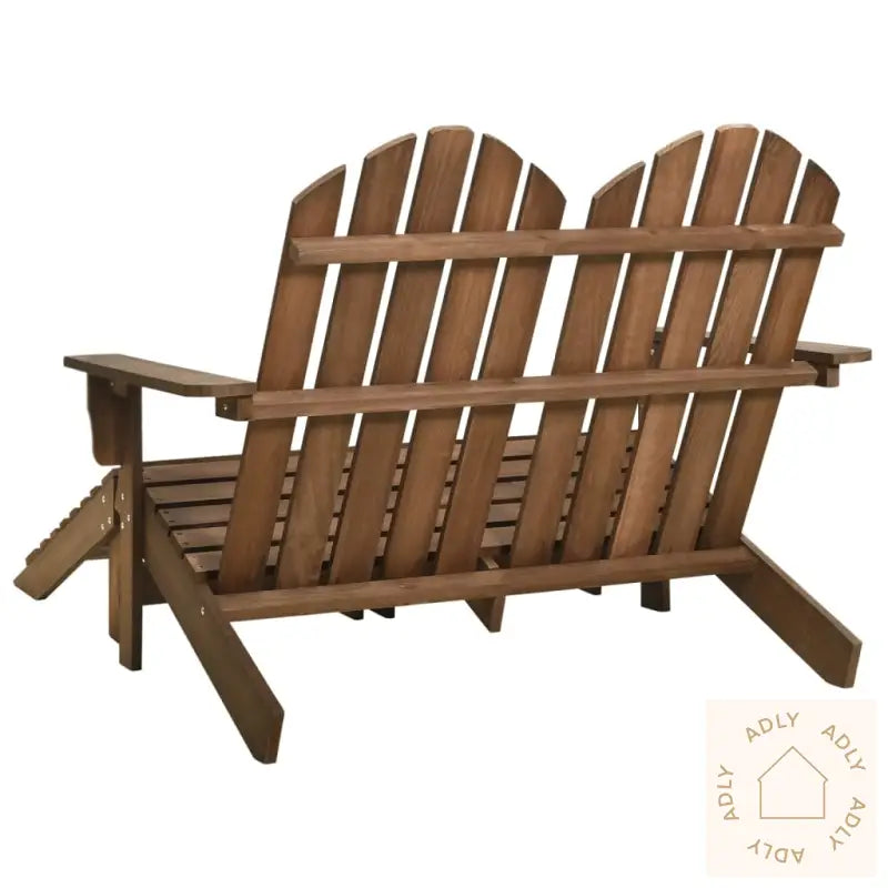 Adirondack Hagestol Og Ottoman 2-Seters Heltre Gran Brun