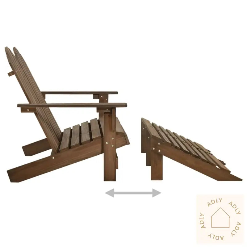 Adirondack Hagestol Og Ottoman 2-Seters Heltre Gran Brun