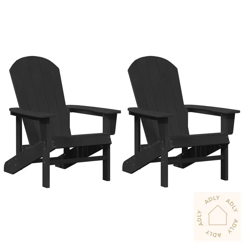 2 Stk Adirondack Stoler Svart 74X82X90 Cm Hdpe