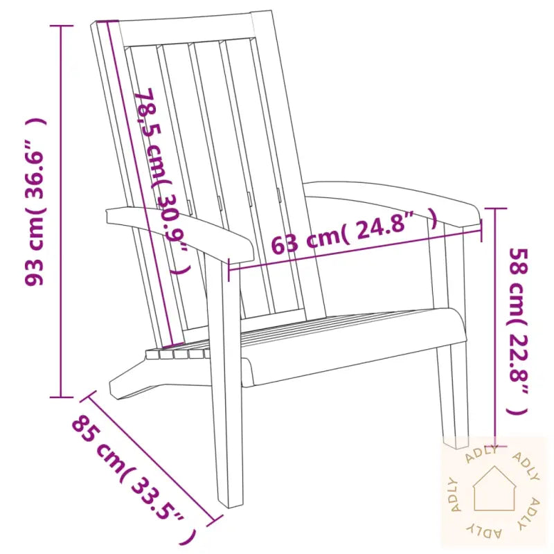 Adirondack Hagestoler 2 Stk Svart Polypropylen