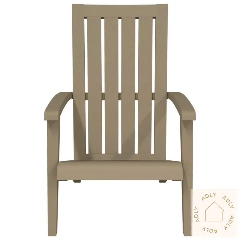 Tan outdoor armchair i slitesterk plast fra Adirondack hagestoler for hagemøbler