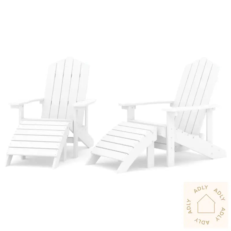 Adirondack Hagestoler Med Fotstøtte 2 Stk Hdpe Hvit
