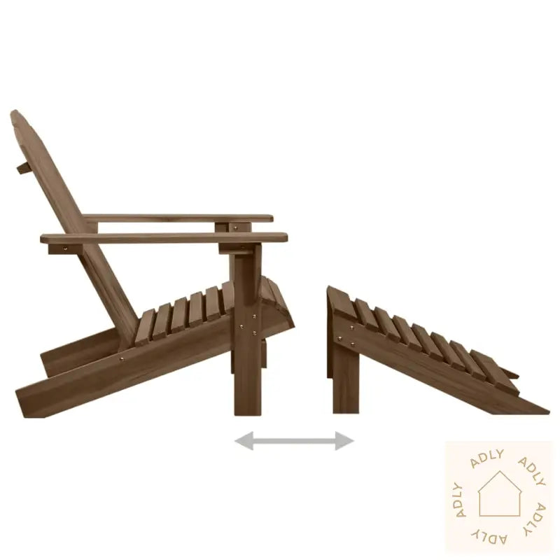 Adirondack Hagestol Med Ottoman Og Bord Heltre Gran Brun