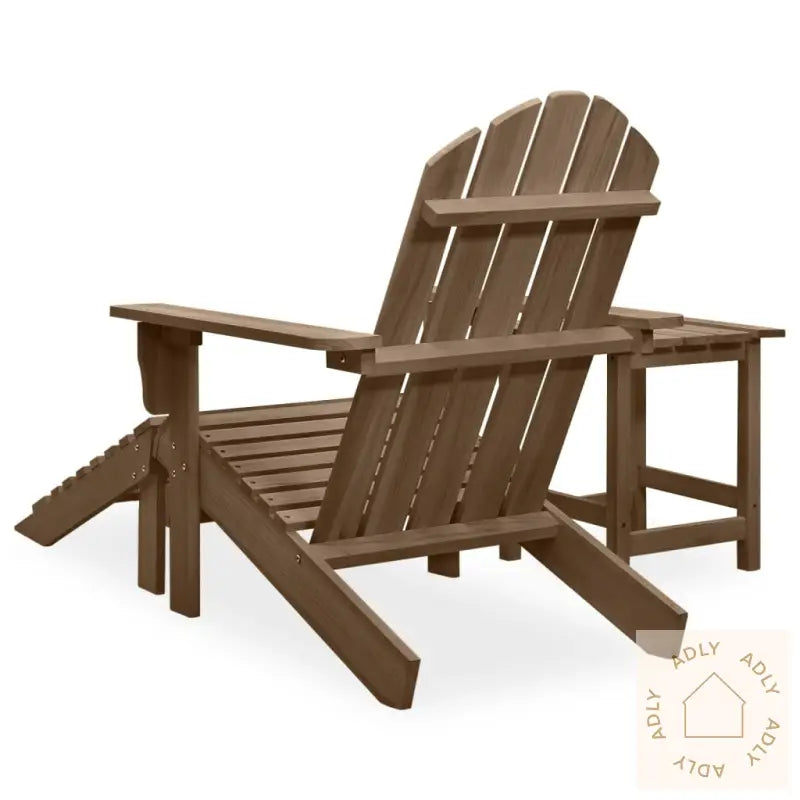 Adirondack Hagestol Med Ottoman Og Bord Heltre Gran Brun