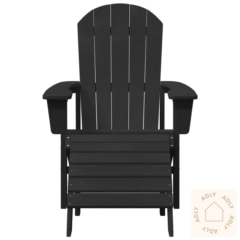 Adirondack Stoler Med Fotstøtte 2 Stk Svart Hdpe