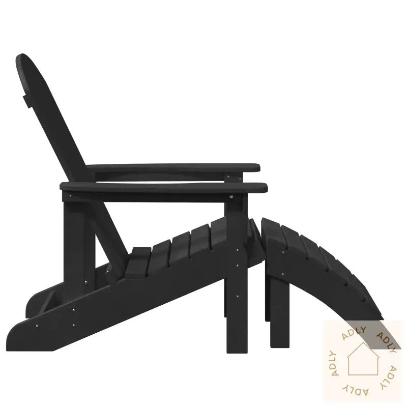 Adirondack Stoler Med Fotstøtte 2 Stk Svart Hdpe