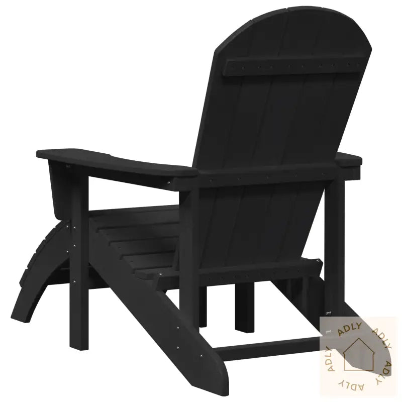 Adirondack Stoler Med Fotstøtte 2 Stk Svart Hdpe