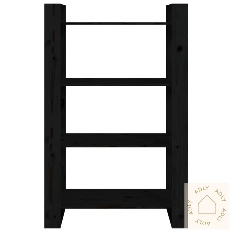 Bokhylle/Romdeler Svart 80X35X125 Cm Heltre Furu