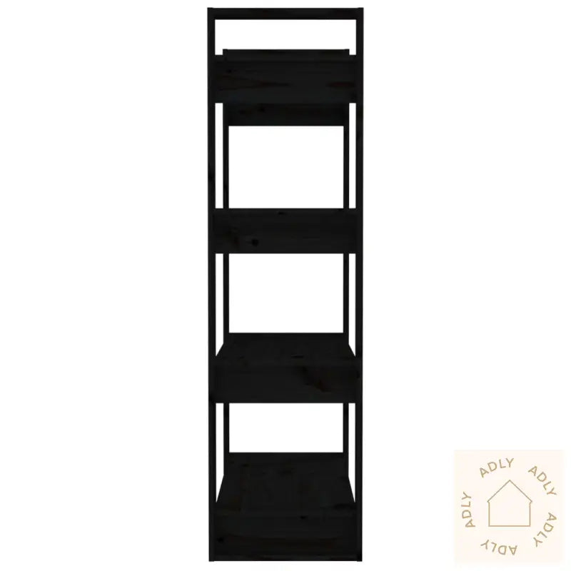 Bokhylle/Romdeler Svart 80X35X125 Cm Heltre Furu