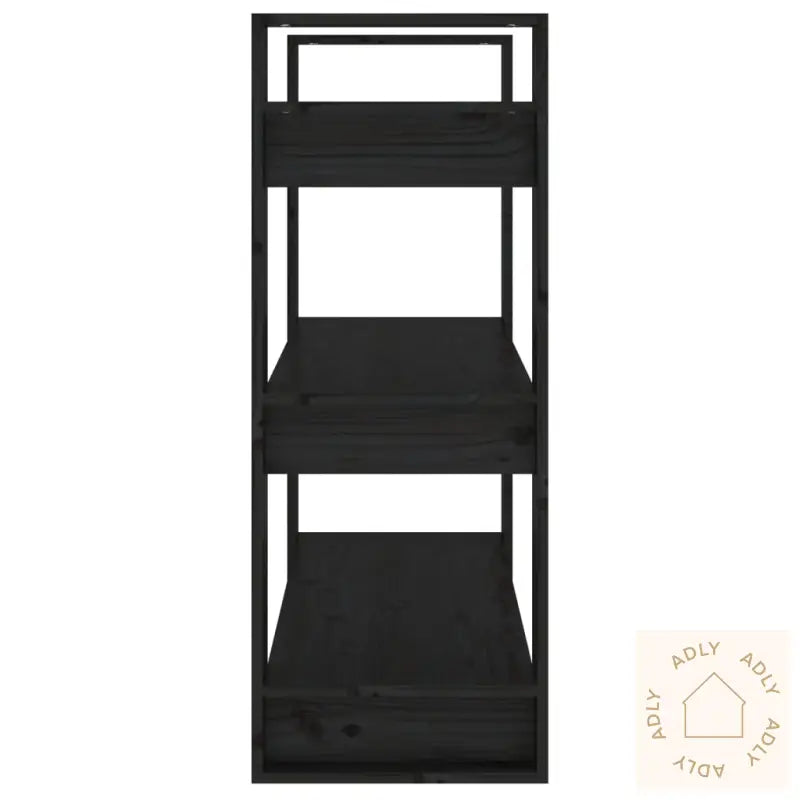 Bokhylle/Romdeler Svart 80X35X91 Cm Heltre Furu