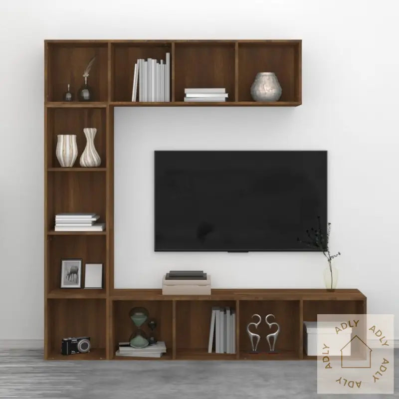 Bokhyller/Tv-Skap 3 Stk Brun Eik 180X30X180 Cm