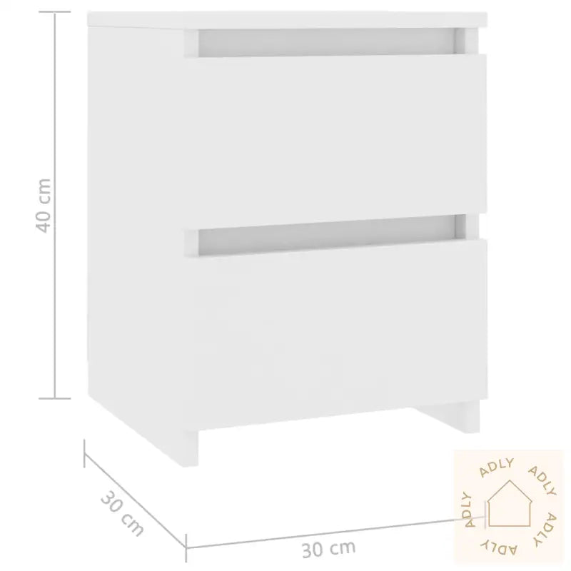 Nattbord 2 Stk Hvit 30X30X40 Cm Konstruert Tre