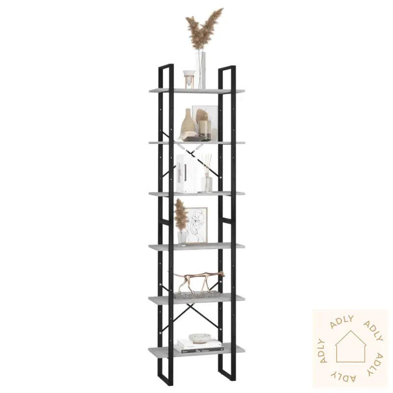 Oppbevaringshylle Betonggrå 60X30X210 Cm Konstruert Tre