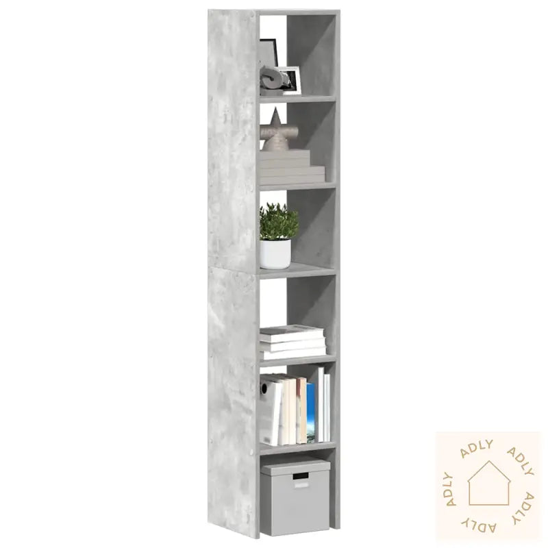 Bokhylle 2 Stk Stablebar Betong Grå 30X30X80 Cm Konstruert Tre