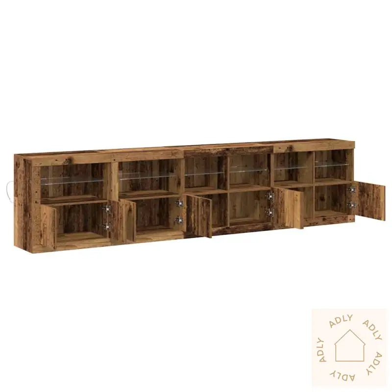 Sidetabell Med Led-Lamper Gamle Tre 283X37X67 Cm Ingeniørtre