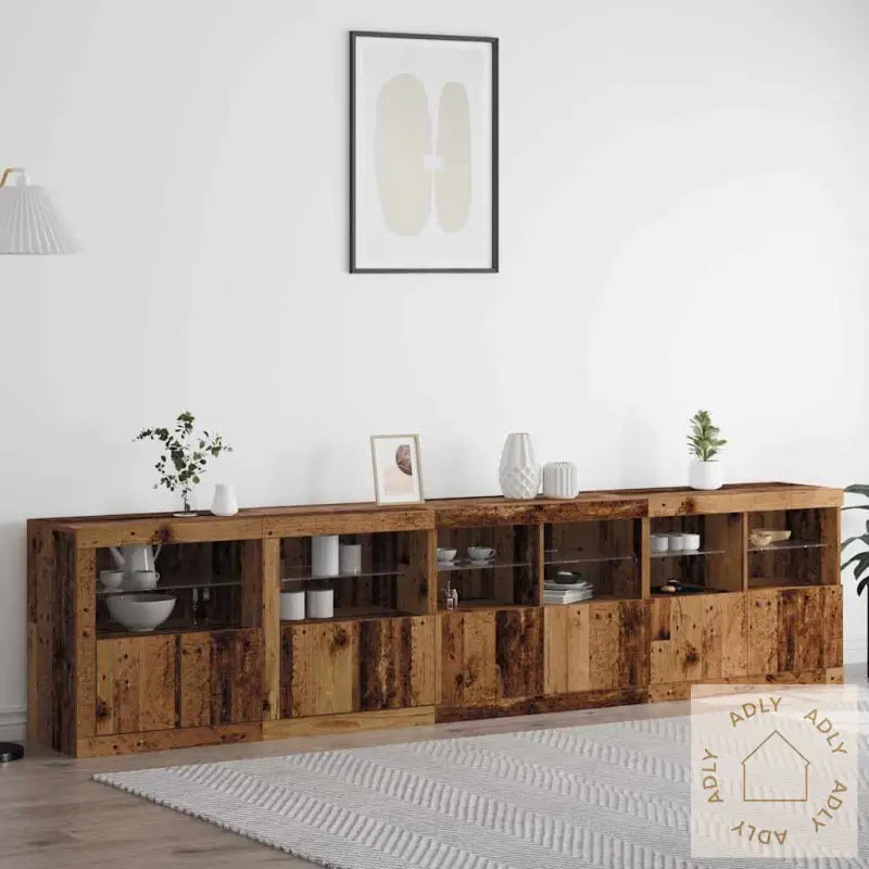 Sidetabell Med Led-Lamper Gamle Tre 283X37X67 Cm Ingeniørtre